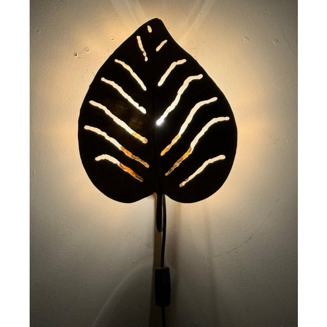 Monstera Leaf Lamp in the style of Maison Jansen, France, 1980s For Sale - Image 10 of 14
