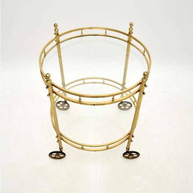 Vintage French Brass Drinks Trolley, 1970s For Sale - Image 4 of 8