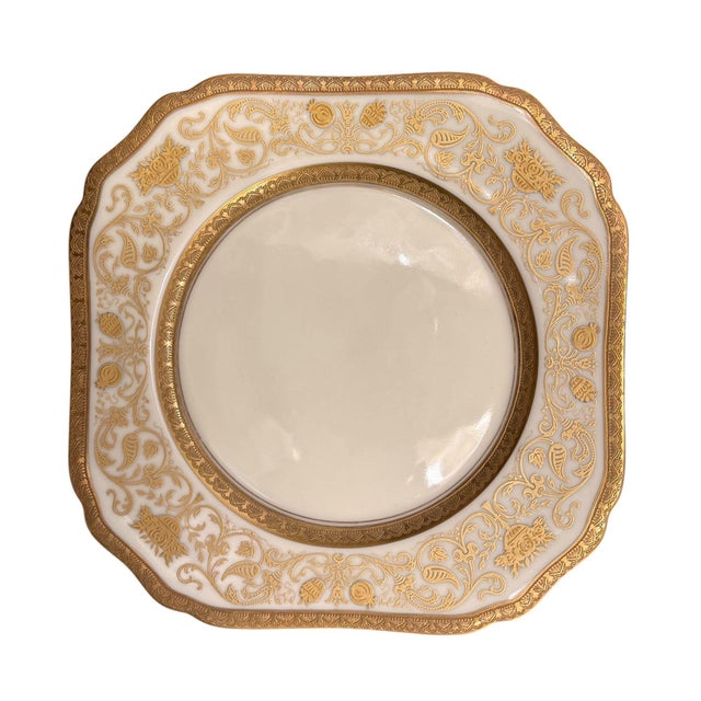 An elegant circa 1930s Black Knight Hohenberg Bavaria porcelain dinner service for twelve in the “Eldorado” pattern,...