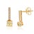 Cushion-Cut Fancy Yellow Diamond Bar Drop Stud Earrings in 14k Solid Gold- A Pair For Sale - Image 4 of 13