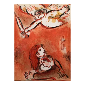 Marc Chagall Lithograph the Face of Israel Bible 1960