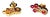 Late 20th Century 18K Yellow Gold Ruby Rubies Diamond Earrings, Pair For Sale