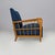 Set of Italian Art Deco Wooden Armchairs in Blue Fabric, 1940s For Sale - Image 3 of 18