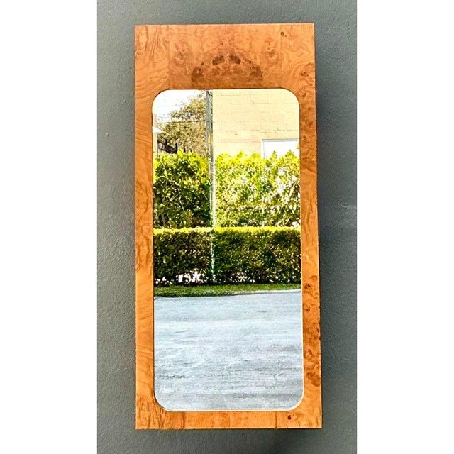 Late 20th Century Vintage Lane Altavista Burl Wood Mirror For Sale - Image 5 of 9