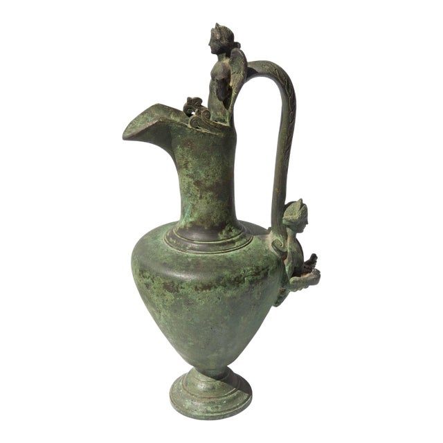 19th C. Grand Tour Bronze Ancient Roman Ewer For Sale