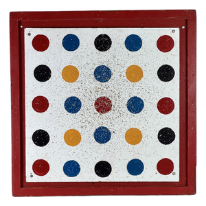 Rare to Market Vintage Carnival Fairground Polkadot Dart Board in Red Wood Frame