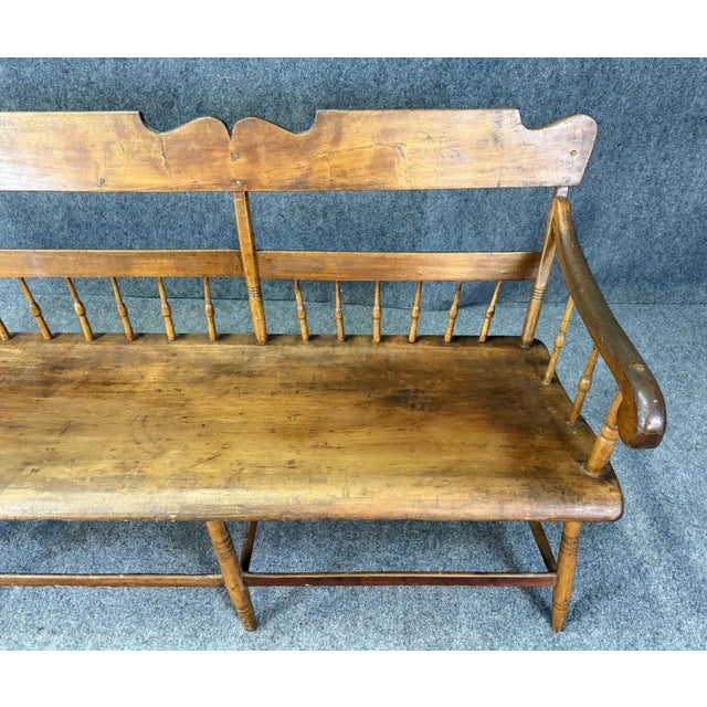 19th Century Solid Maple Bench For Sale - Image 9 of 12