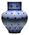 Handmade Ceramic Large Iznik Vase Monumental Size Blue and White Golden Horn (Halic) Style Scroll Pattern For Sale