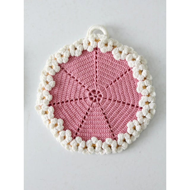 Vintage Crotchet Pot Holder Pair For Sale - Image 6 of 7