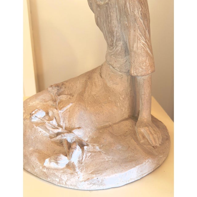 1979 David Fisher for Austin Productions ” Pensive Girl” Large Durastone Sculpture For Sale - Image 4 of 10