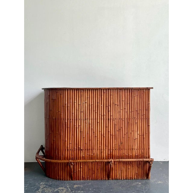 Vintage Curved Bamboo Tiki Bar For Sale - Image 18 of 18