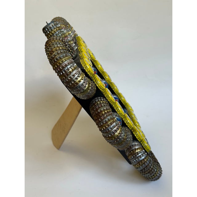 Vintage Outsider Folk Art Bottle Cap Frame For Sale In Seattle - Image 6 of 10