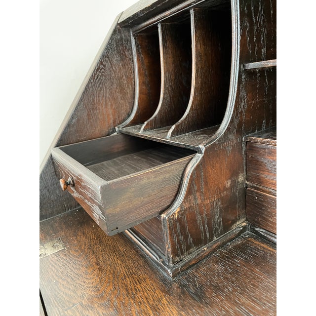 19th Century Jacobean Oak Secretary Desk For Sale In Los Angeles - Image 6 of 7