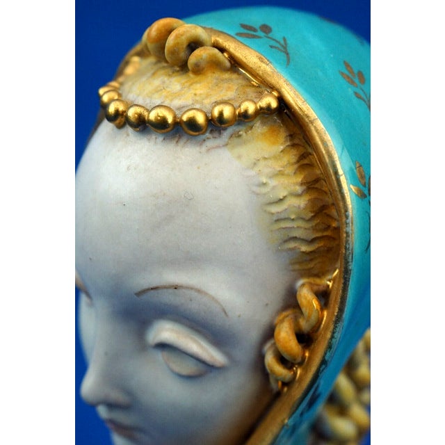Majolica Ceramic Bust Sculpture of Madonna by Eugenio Pattarino, Italy, 1920s-1940s For Sale - Image 18 of 18