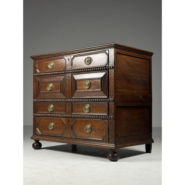 Wood 17th Century Antique Oak Chest of Drawers For Sale - Image 7 of 18