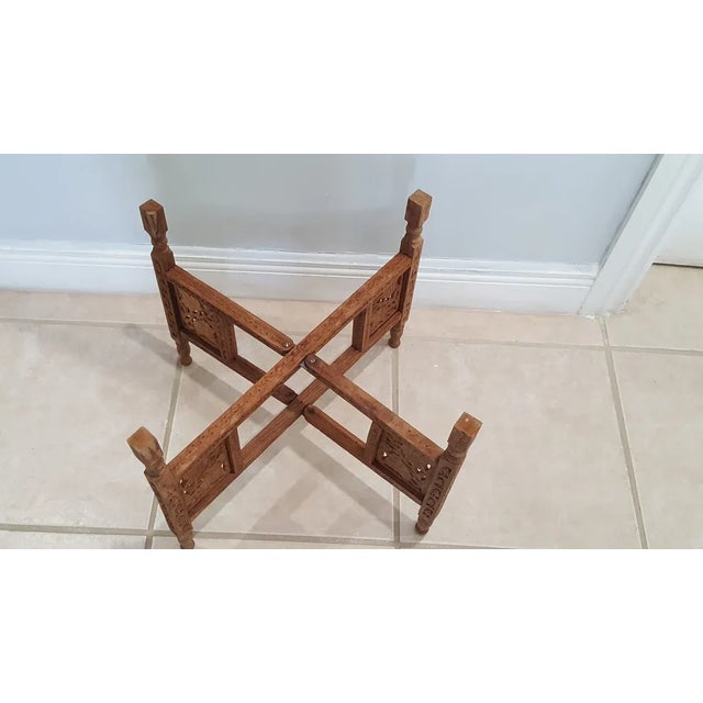 Indian Antique Brass Asian-Indian Folding Tray Table For Sale - Image 3 of 10