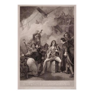 "Earl Sandwich Refusing to Leave His Ship": An 18th Century Etching/Engraving, 1798 For Sale