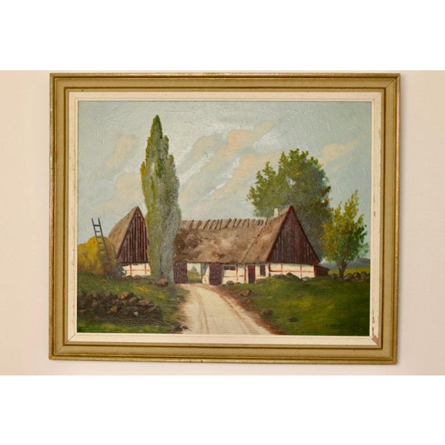 E Johansson, Large Landscape with Farmhouse, 1960s, Oil on Canvas, Framed For Sale - Image 11 of 11