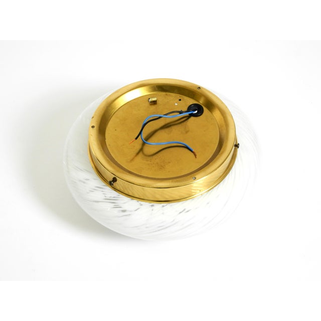 Swirl Flush Mount in Glass and Brass Base, 1980s For Sale - Image 17 of 18