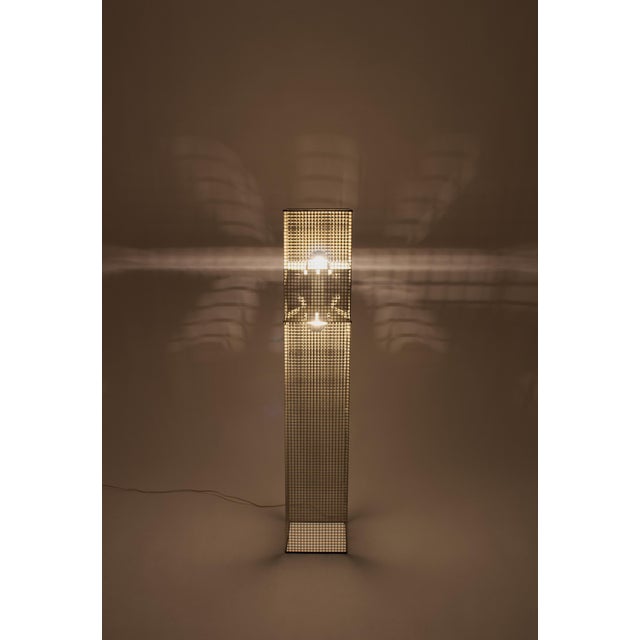 Vintage Metal Grid Floor Lamp by Estiluz, Spain, 1980s For Sale - Image 4 of 10