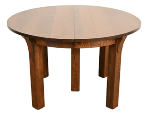 Limbert Antique Mission Oak Arts & Crafts Five-Leg Extension Dining Table, Newly Refinished