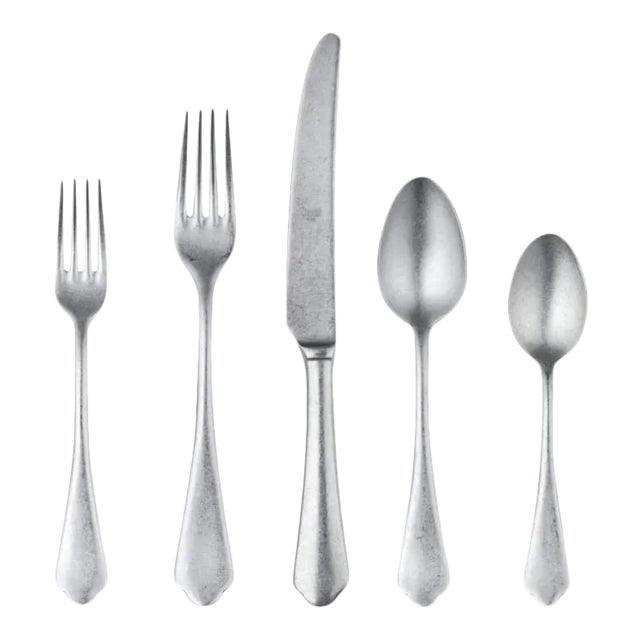 Mepra Dolce Vita 20-Piece Flatware Set, Pewter For Sale