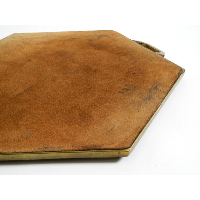 Vintage Brutalist Serving Tray in Aluminum and Brass by David Marshall, 1970s For Sale - Image 18 of 18