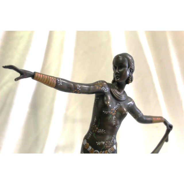Bronze 1990s Art Deco Bronze Dancer England After Lorenzl For Sale - Image 8 of 18