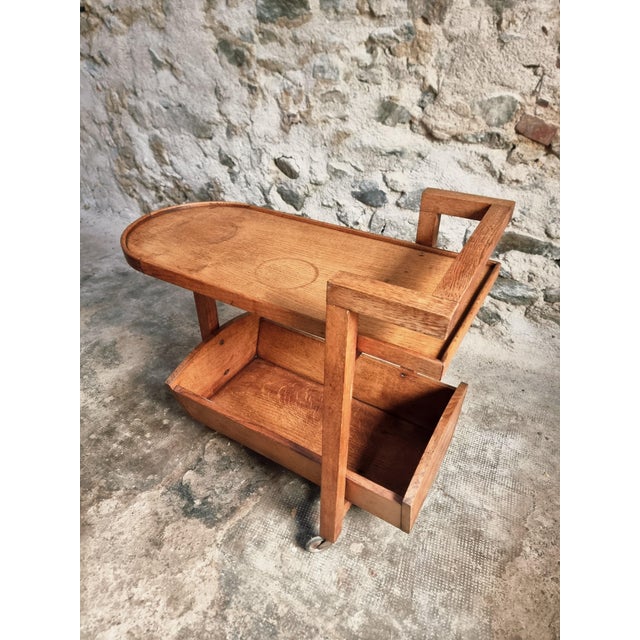 Vintage Oak Bar Trolley, France, 1950s For Sale - Image 12 of 12