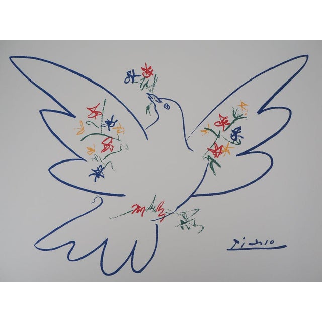 Pablo Picasso (1881-1973) (after) Dove with Flowering Branches Color lithograph after a drawing by the artist Signed in...