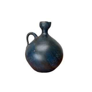 Vintage German Brutalist Studio Pottery Carafe Vase by Gerhard Liebenthron, 1980 For Sale