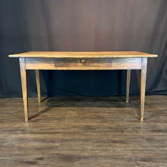 Wood 19th Century French Provincial Farmhouse Dining Table For Sale - Image 7 of 14