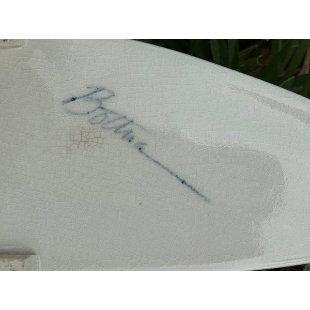 Vintage Signed Studio Pottery Abstract Fish Vase For Sale - Image 12 of 12