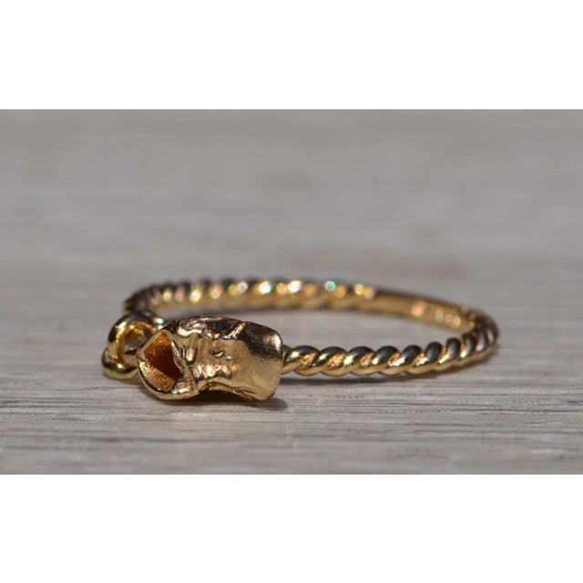 The Cape San Blas: Yellow Gold Baby Shoe Ring For Sale - Image 4 of 10