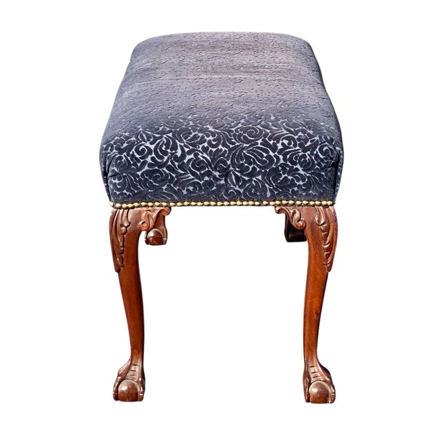 Vintage Chippendale Style Window Bench / Vanity Bench For Sale - Image 11 of 12