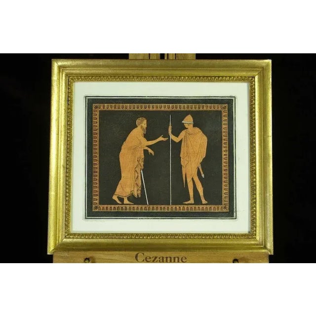 18th Century Neoclassical Black and Terra-Cotta Ink Print, Framed For Sale - Image 10 of 12