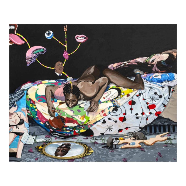 Nehemiah Cisneros Wicked City Acrylic on Canvas For Sale