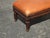 Wood Vintage French Provincial Burnt Orange Leather Footstool For Sale - Image 7 of 12
