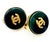 Contemporary Chanel Vintage Gold Plated CC Green Stone Round Clip on Earrings, A Pair For Sale - Image 3 of 4