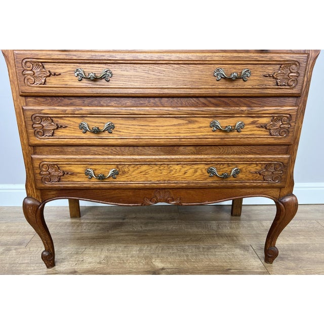Brown Vintage French Style Secretaire in Oak For Sale - Image 8 of 18