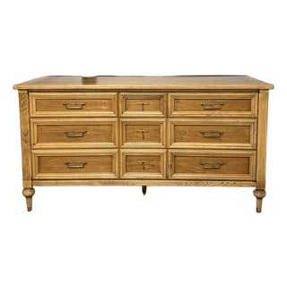 Vintage White Furniture Co. 9-Drawer Dresser / Credenza — Solid Butternut, Made in Mebane Nc For Sale