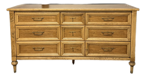 Vintage White Furniture Co. 9-Drawer Dresser / Credenza — Solid Butternut, Made in Mebane Nc