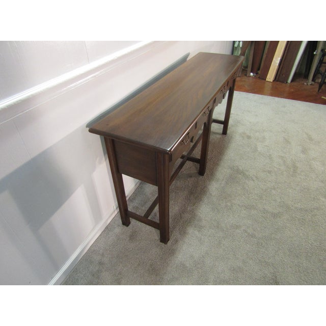 Item: Solid Oak console or sofa table. Age: 1980's. Details: Dovetailed drawers. Condition: Very clean excellent original...