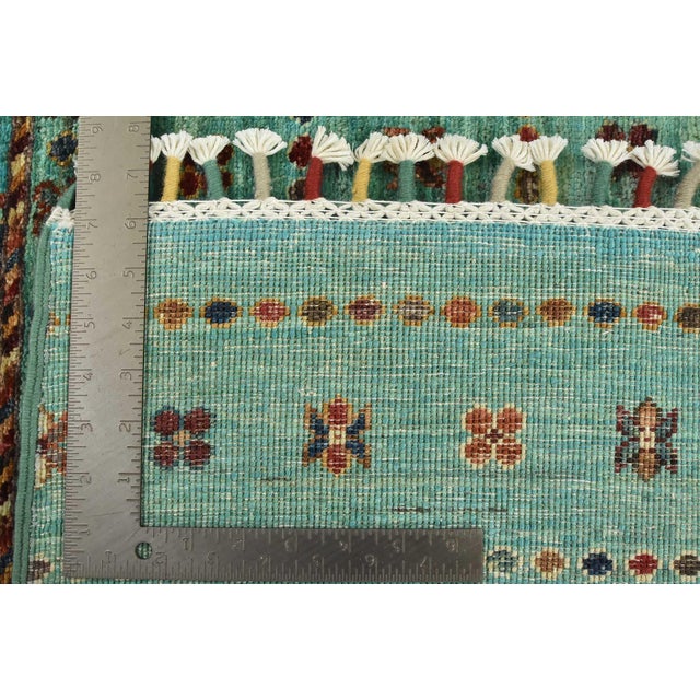 Fine Khorjin Rug 7’9” X 11’3” Blue Wool Tribal Hand-Knotted Oriental Carpet For Sale - Image 15 of 15