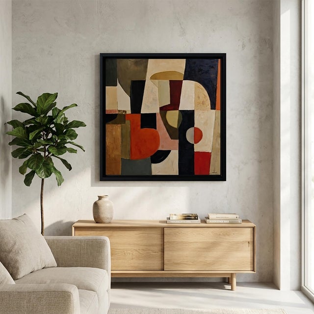 Architecture of Colors, Large Abstract Oil Painting, Framed by Sophie Dumont For Sale - Image 9 of 10