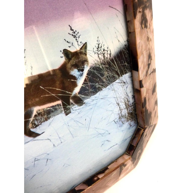 Textile 1980s Custom Mother of Pearl Hand Crafted Photo Frame For Sale - Image 7 of 12
