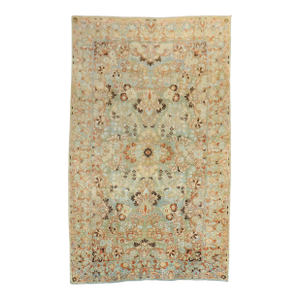 Zabihi Collection Blue Peach Green Persian Sarouk Rug