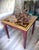 Late 20th Century Peruvian Reverse-Painted Glass Top Gilt Border Wood Side Tables Pair For Sale - Image 10 of 15