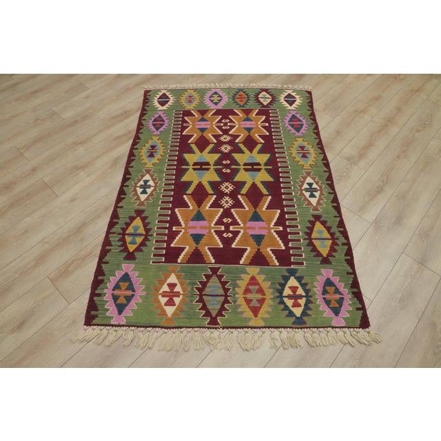 1970s Turkish Tribal Style Hand Knotted Oushak Kilim Rug For Sale - Image 13 of 13
