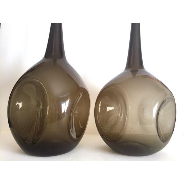 Vintage Mid Century Modern Zeller Art Glass Charcoal Smoke Gray